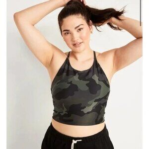 Old Navy Active Sports Bra Camo Powersoft Longline Racerback